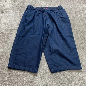 Woman Within Jeans Pants Womens Plus 28W Dark Wash Wide Leg Denim 40x20 Cropped - Picture 1 of 12
