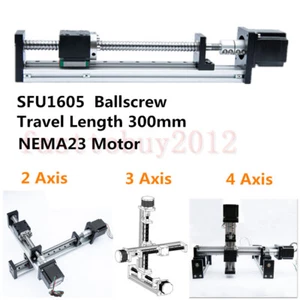 Actionneur linéaire de scène de glissière CNC SFU1605 course à vis à bille L = 300 mm moteur NEMA23 - Photo 1/7