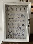 Shabby Chic Distressed Washed Finish Key Cupboard KeyHolder Wire Mesh