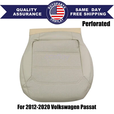 2012-2020 Fits Volkswagen Passat Driver Bottom Leather Seat Cover Tan Perforated - Image 1 of 4
