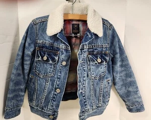 Gap + Pendleton Denim Jacket Sherpa Plaid Jean Jacket Western Baby Gap Kids XS - Picture 1 of 13