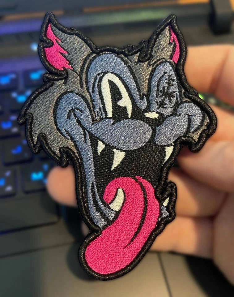 Crazy Wolf 3D Embroidered Patches Sew-On Iron-On Patches Premium Patches - Image 1 of 3