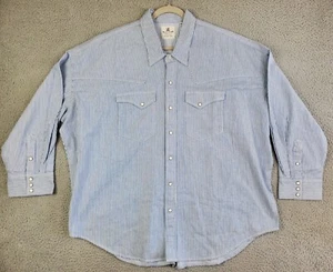 Denimist Oversized Drop Neck Cowboy Shirt Blue/White Railroad Stripes Women's M - Picture 1 of 16