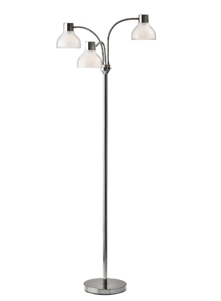 Lámpara de pie Adesso Presley de 3 brazos, níquel pulido - 3566-09 Foto 1 de 2