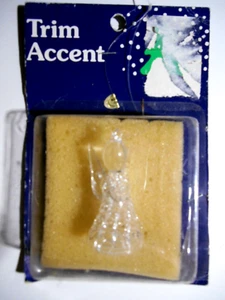 BALLERINA Weihnachtsschmuck klar Handarbeit gesponnenes Glas hängend Vintage/Neu 2,25" - Bild 1 von 2