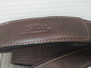 NUEVO Marrón Longchamp Cuero/Lona Maletín Correa Con Plumero - Imagen 1 de 6