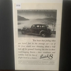 Vintage 1936 Buick 8 You Know That Feeling When YOU Travel Fast Ad Advertisement - Picture 1 of 2