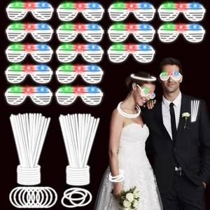 YOFOBU 115 PCS Glow in the Dark Party Supplies100PCS White Glow Stick Necklac... - Picture 1 of 7