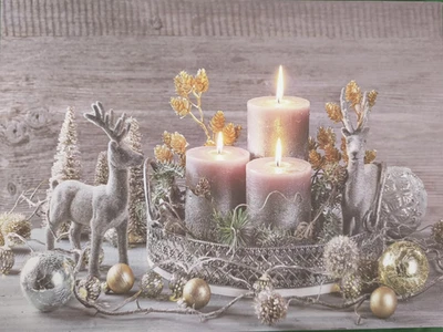 LED Leinwand Bild Wandbild Wanddekoration 40x30cm winterlich Weihnachten 40x30cm - Bild 1 von 2