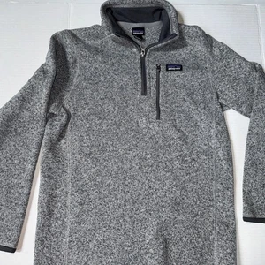 Patagonia Better Sweater Youth Boys XL/14 Gray Quarter Zip Fleece Jacket 65705 - Picture 1 of 16