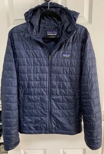 PATAGONIA NANO PUFF HOODY JACKET MENS SIZE S SMOLDER BLUE EXCELLENT CONDITION - Picture 1 of 8