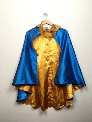 Gymboree Boys Dress Up Costume Blue Gold Cape Super Hero Size  M 7 12 Mask GUC - Image 1 of 4
