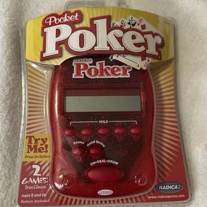 Radica Pocket Poker 1997 videojuego electrónico portátil clásico Draw & Deuces - Imagen 1 de 4
