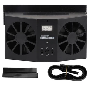 Portable Mini Car Solar Fan Automobile Air Vent Ventilator Cooling Fan Black - Zdjęcie 1 z 7