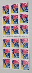 US Stamps 1994 Statue of Liberty 29c, #2599a Booklet of 18 MNH - Picture 1 of 2