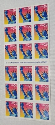 US Stamps 1994 Statue of Liberty 29c, #2599a Booklet of 18 MNH - Image 1 of 2