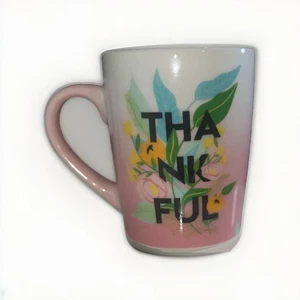 Starbucks 2020 10 oz  THANKFUL Cup / Mug Pink & Green Floral - Picture 1 of 4