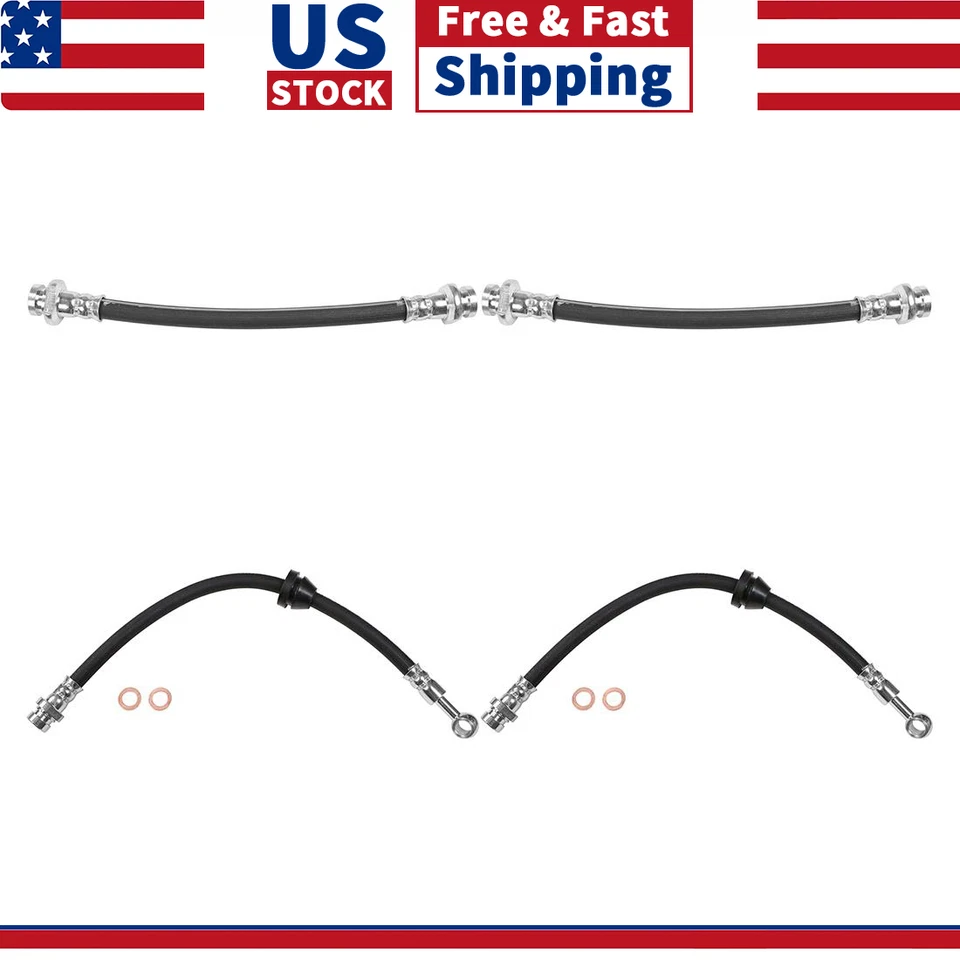 Línea de freno de manguera de freno delantera trasera 4 piezas para Chevrolet Aveo 2004-2019 Foto 1 de 4