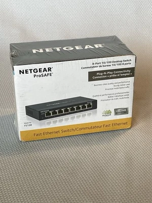 Netgear ProSafe 8 портов 10/100 Мбит/с коммутатор Fast Ethernet FS108  - Изображение 1 из 4