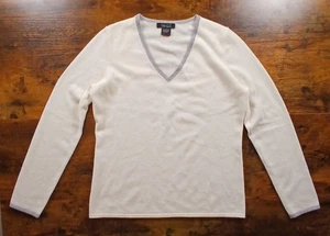 Cashmere by Bloomingdales Damen Kaschmirpullover Large creme klassischer Pulli - Bild 1 von 6