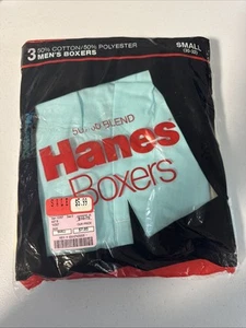 Vintage 1988 Hanes Boxers 50/50 Blend 3 Pack Size S 30 32 Made USA - Picture 1 of 4