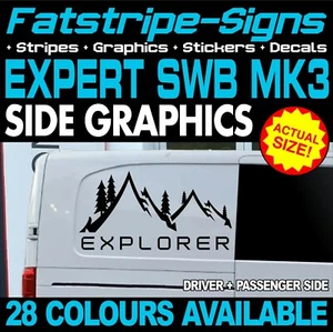to fit PEUGEOT EXPERT MK3 SWB L1 EXPLORER MOUNTAINS GRAPHICS STICKERS CAMPER VAN - Picture 1 of 2