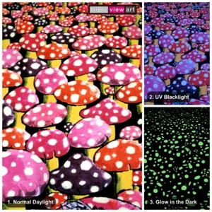 POSTCARD UV-Blacklight Fluorescent Glow-In-The-Dark Psychedelic Psy Goa Art Card - Picture 1 of 5