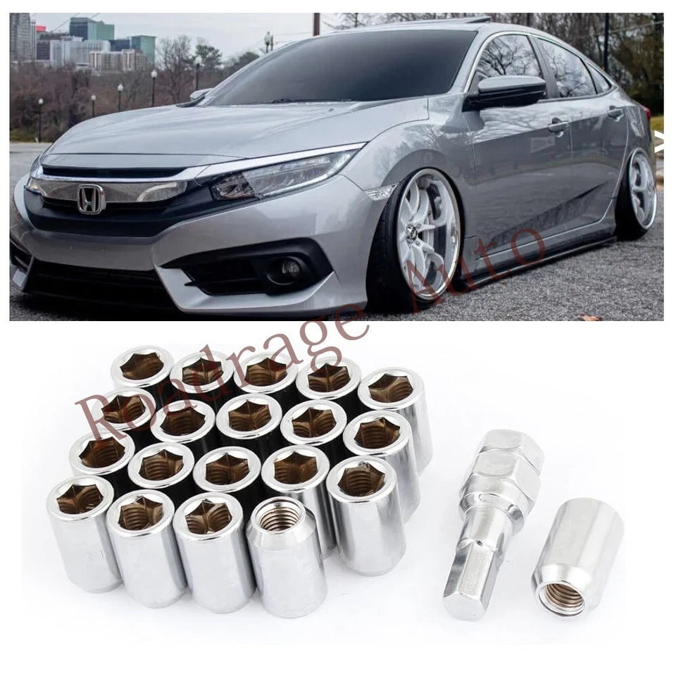 For Toyota Scion Honda 12X1.5 Wheel Rim Tuner Hex Allen Silver Lug Nut Bolt x20 - Image 1 of 1