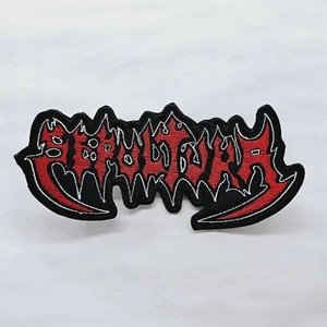 Sepultura rot weiß alt Logo geformt BESTICKTER PATCH - Bild 1 von 2