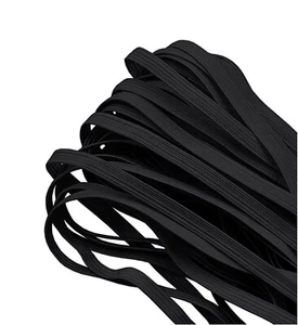 20 Yards Craft Sewing Bungee Cord Braided Black Flat Elastic Band 1/4" (6-mm) - Picture 1 of 6