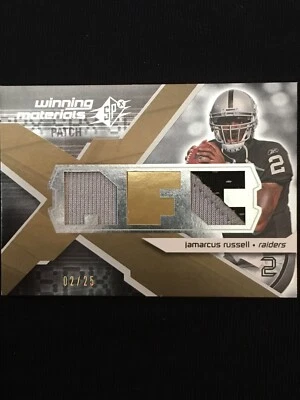 2008 SPx Jamarcus Russell Winning Materials Spectrum Jersey Patch 02/25 Jesey # - Image 1 of 2
