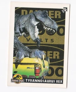 1993 Topps Jurassic Park Sticker Card #9 TYRANNOSAURUS REX - Picture 1 of 2