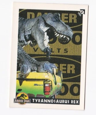 1993 Topps Jurassic Park Sticker Card #9 TYRANNOSAURUS REX - Image 1 of 2