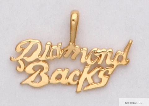 Arizona Diamondbacks Team Name Necklace Pendant Charm  24k GP Fan Jewelry Cover