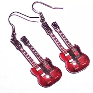 Gibson SG Double Neck - Guitar Earrings - Picture 1 of 3