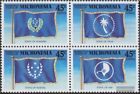 Mikronesien 119-122 Viererblock (Kompl.Ausg.) Postfrisch 1989 Flaggen Der Bundes