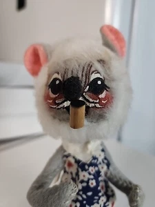 Vintage Annalee Mouse Doctor Doll 1971 Grey Felt 6” Tall - Picture 1 of 7