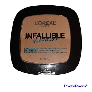 New L'Oreal Infallible Pro-Glow Longwear Dual Color Powder #27 Creme Cafe Makeup - Picture 1 of 2