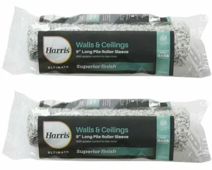 2x Harris Ultimate Decorating Walls & Ceilings 9" Long Pile Paint Roller Sleeve - Picture 1 of 2