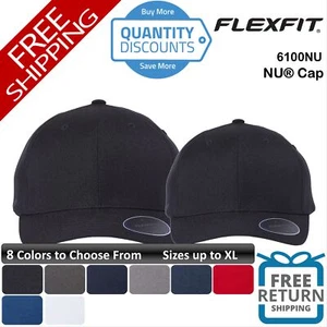 Flexfit Men Nu Flexfit Hat Six-panel, Mid-profile Cap Cool & Dry 2 Size 6100nu - Picture 1 of 25