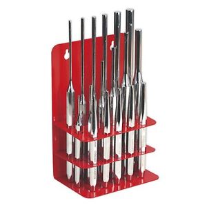 Sealey Punch Set 17 Piece Steel Punch Drift Tools with Stand Work Tools AK9130
