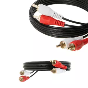 50 Cables 6ft each 2 RCA to 2 RCA Cable Male Stereo Audio Dual Cord HDTV VCR DVD - Picture 1 of 3