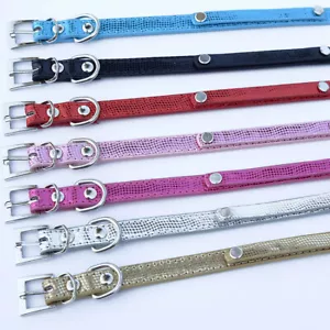Collare piccolo cane o gatto personalizzabile in finta pelle di coccodrillo brevettata - Foto 1 di 9