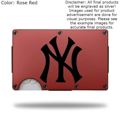 Custom "NEW YORK YANKEES" Laser Engraved Wallet - Pick A Wallet Color - Image 1 of 4