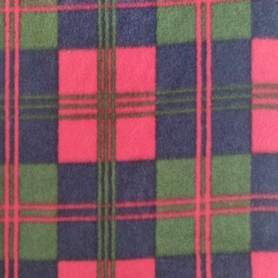 Stampato Tessuto IN Pile Materiale - Rosso Verde Blu Strisce - Immagine 1 di 1