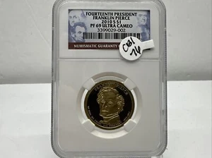 2010 S NGC PF 69 UC Franklin Pierce 14th Presid Presidential Dollar Coin CB1-76 - Picture 1 of 4