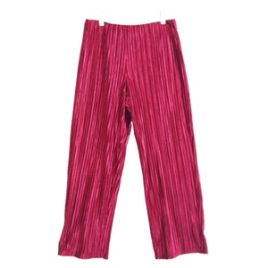 NWT $79 ALFANI Velvet Holiday Wide Leg Pleated Pants Petite XL Malbec Red - Picture 1 of 13