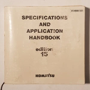 KOMATSU Specifications and Application Edition 15 Handbook HEHB0015 - Picture 1 of 7