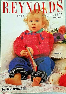 Reynolds 001 BABY COLLECTION knit 32pg booklet 8 designs Superwash Merino - Picture 1 of 9