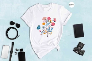 Pride Wildflowers Shirt, Bi Pride Shirt, Pride Shirt, Pride Outfit, Cute Flower - Picture 1 of 7
